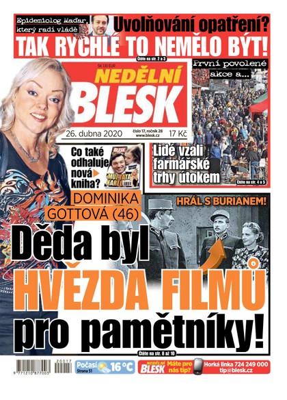 E-magazín Nedělní Blesk - 26.4.2020 - CZECH NEWS CENTER a. s.