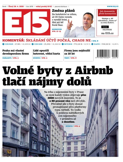 E-magazín E15 - 28.4.2020 - CZECH NEWS CENTER a. s.