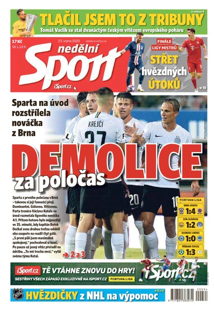 E-magazín Nedělní Sport - 23.8.2020 - CZECH NEWS CENTER a. s.