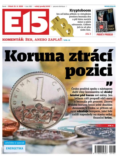 E-magazín E15 - 25.9.2020 - CZECH NEWS CENTER a. s.