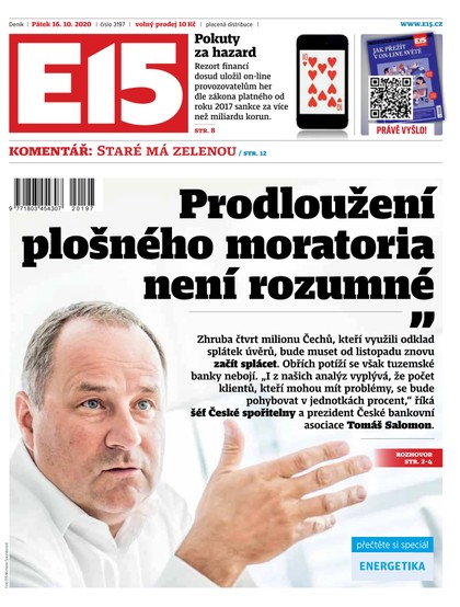 E-magazín E15 - 16.10.2020 - CZECH NEWS CENTER a. s.