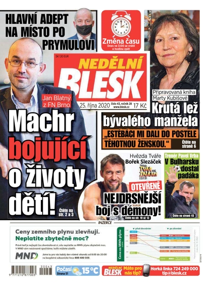 E-magazín Nedělní Blesk - 25.10.2020 - CZECH NEWS CENTER a. s.