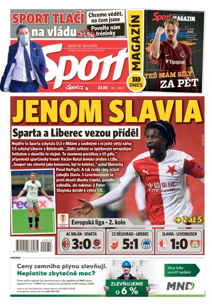 E-magazín Sport - 30.10.2020 - CZECH NEWS CENTER a. s.
