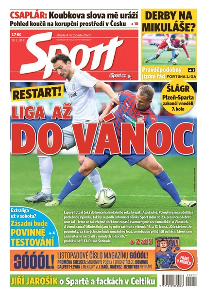 E-magazín Sport - 4.11.2020 - CZECH NEWS CENTER a. s.