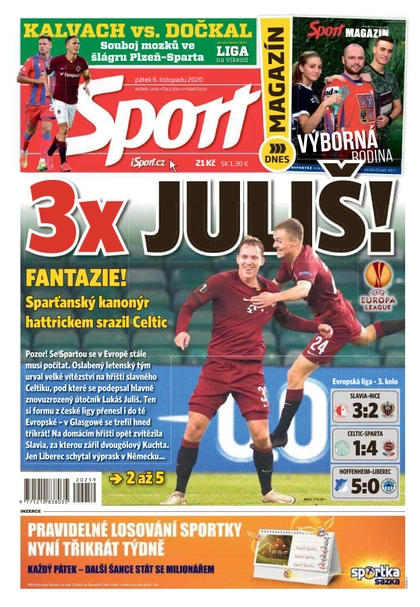 E-magazín Sport - 6.11.2020 - CZECH NEWS CENTER a. s.