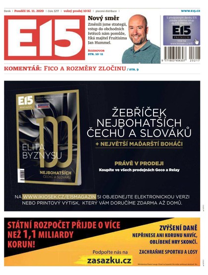 E-magazín E15 - 16.11.2020 - CZECH NEWS CENTER a. s.