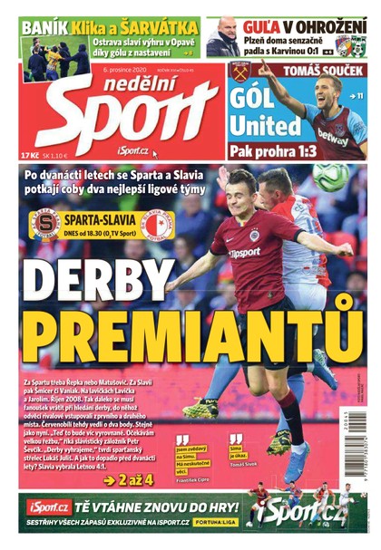 E-magazín Nedělní Sport - 6.12.2020 - CZECH NEWS CENTER a. s.