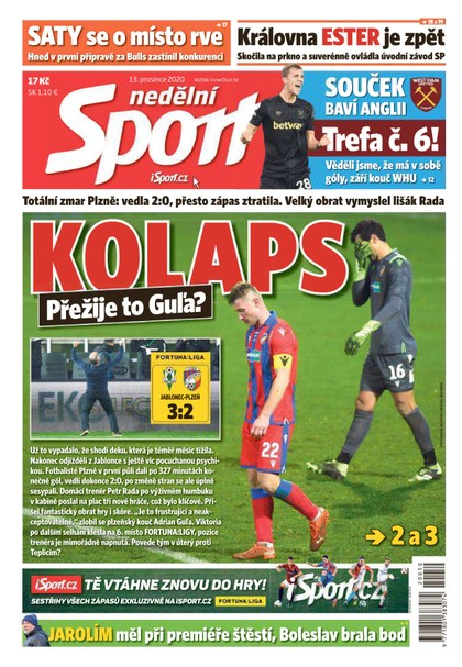 E-magazín Nedělní Sport - 13.12.2020 - CZECH NEWS CENTER a. s.