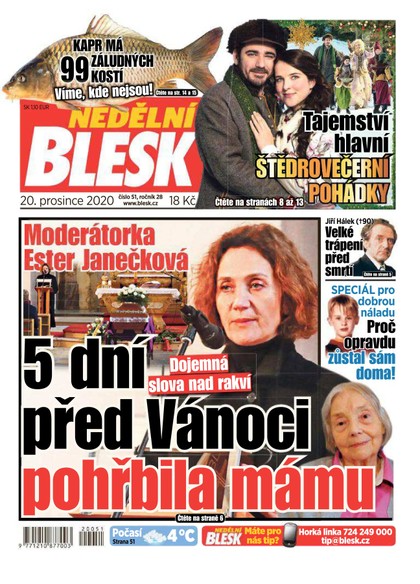 E-magazín Nedělní Blesk - 20.12.2020 - CZECH NEWS CENTER a. s.