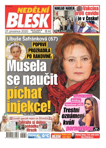 E-magazín Nedělní Blesk - 27.12.2020 - CZECH NEWS CENTER a. s.