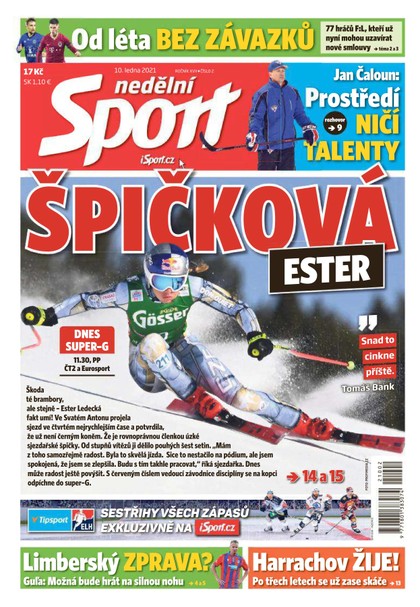 E-magazín Nedělní Sport - 10.1.2021 - CZECH NEWS CENTER a. s.