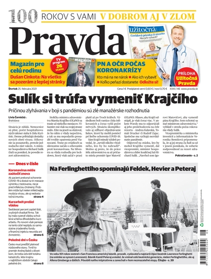 E-magazín Denník Pravda 25. 2. 2021 - OUR MEDIA SR a. s.