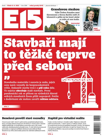 E-magazín E15 - 6.8.2021 - CZECH NEWS CENTER a. s.