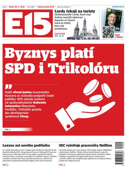 E-magazín E15 - 20.8.2021 - CZECH NEWS CENTER a. s.