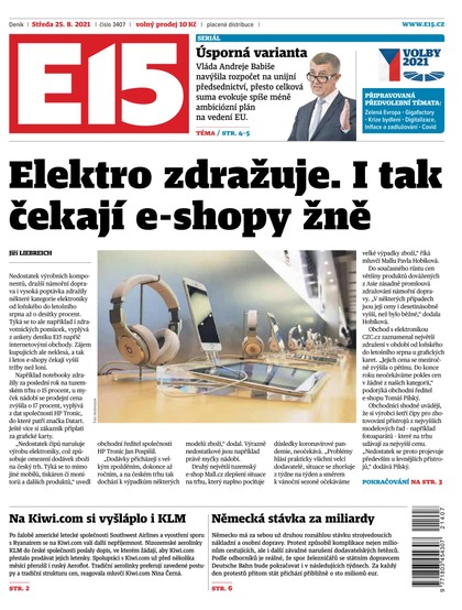 E-magazín E15 - 25.8.2021 - CZECH NEWS CENTER a. s.