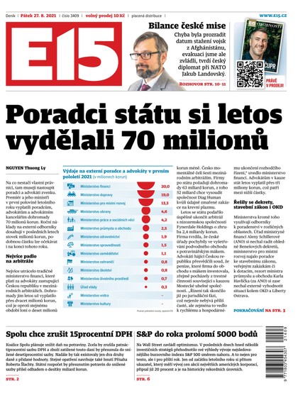 E-magazín E15 - 27.8.2021 - CZECH NEWS CENTER a. s.