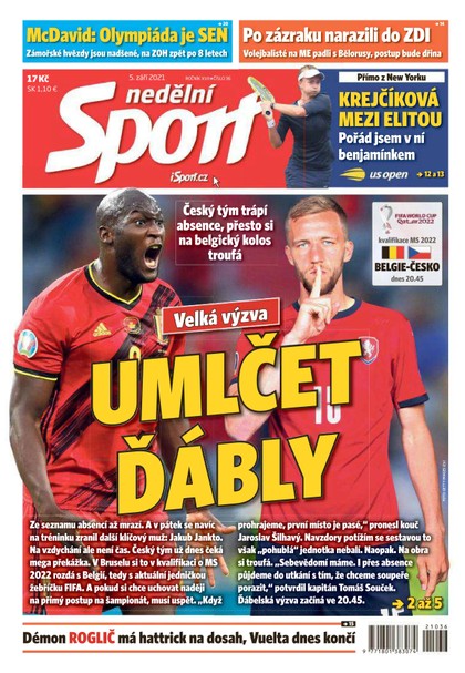 E-magazín Nedělní Sport - 5.9.2021 - CZECH NEWS CENTER a. s.