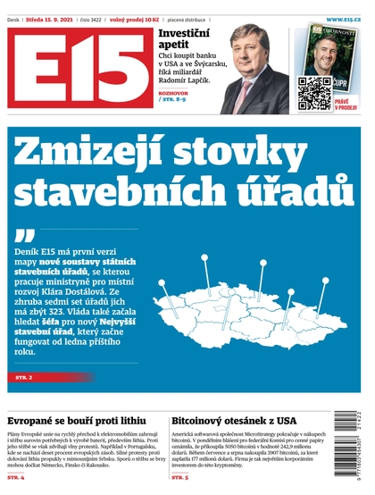 E-magazín E15 - 15.9.2021 - CZECH NEWS CENTER a. s.