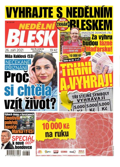 E-magazín Nedělní Blesk - 26.9.2021 - CZECH NEWS CENTER a. s.