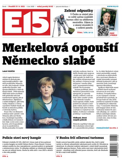 E-magazín E15 - 27.9.2021 - CZECH NEWS CENTER a. s.