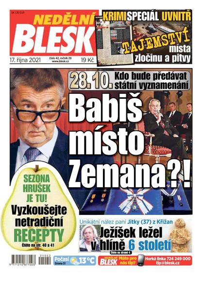 E-magazín Nedělní Blesk - 17.10.2021 - CZECH NEWS CENTER a. s.