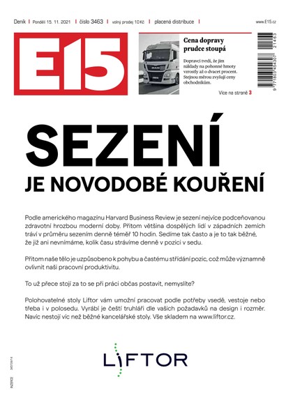 E-magazín E15 - 15.11.2021 - CZECH NEWS CENTER a. s.