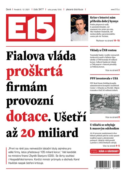 E-magazín E15 - 6.12.2021 - CZECH NEWS CENTER a. s.