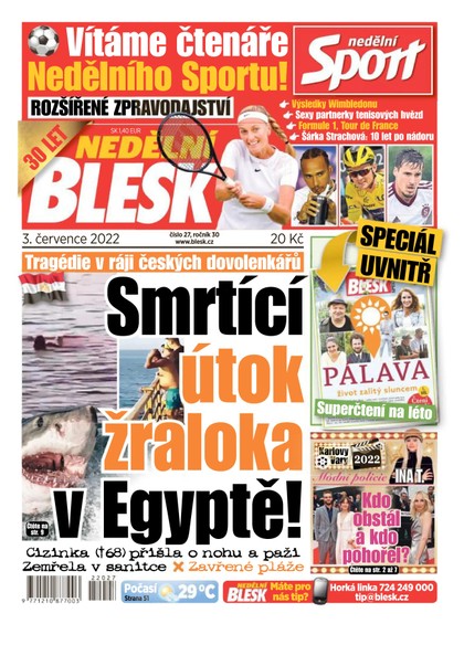 E-magazín NEDĚLNÍ BLESK - 3.7.2022 - CZECH NEWS CENTER a. s.