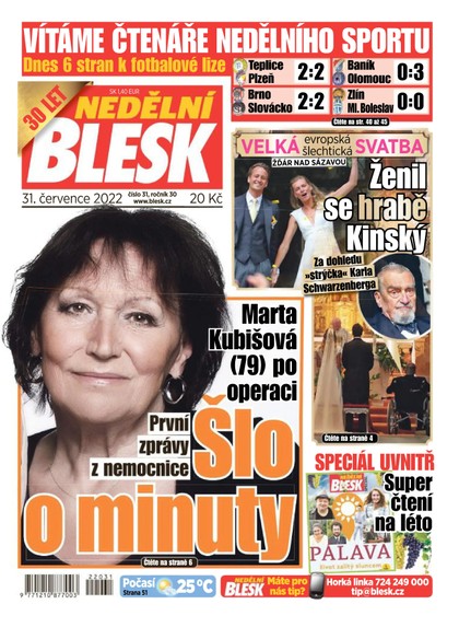 E-magazín NEDĚLNÍ BLESK - 31.7.2022 - CZECH NEWS CENTER a. s.