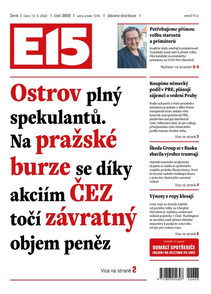 E-magazín E15 - 13.9.2022 - CZECH NEWS CENTER a. s.