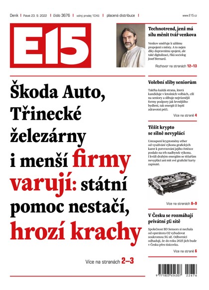 E-magazín E15 - 23.9.2022 - CZECH NEWS CENTER a. s.