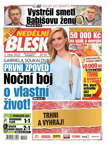 E-magazín NEDĚLNÍ BLESK - 2.10.2022 - CZECH NEWS CENTER a. s.