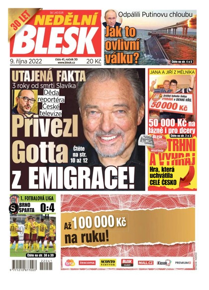 E-magazín NEDĚLNÍ BLESK - 9.10.2022 - CZECH NEWS CENTER a. s.