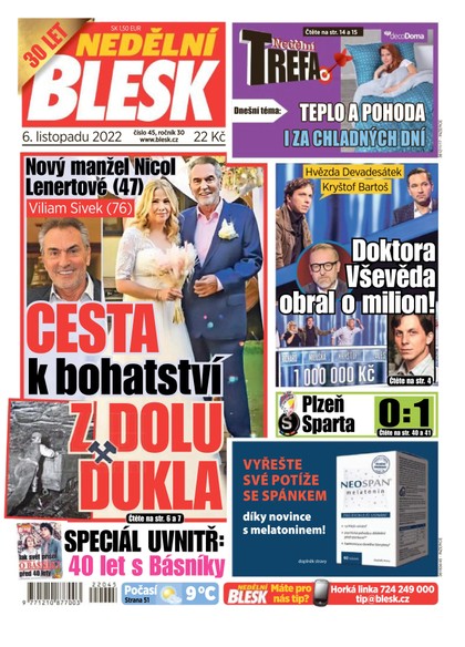 E-magazín Nedělní BLESK - 6.11.2022 - CZECH NEWS CENTER a. s.