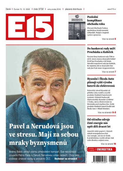 E-magazín E15 - 15.12.2022 - CZECH NEWS CENTER a. s.