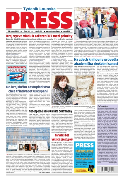 E-magazín Lounský press 34/2016 - Ohře Media