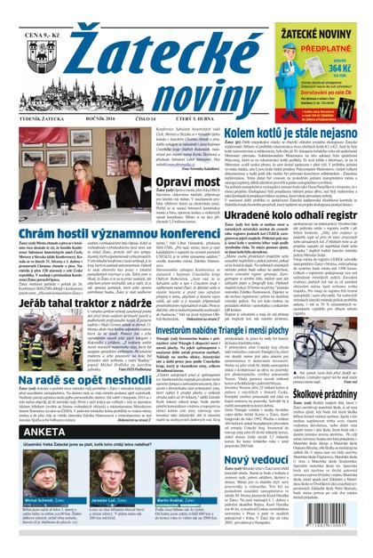 E-magazín Žatecké noviny 14/2016 - Ohře Media