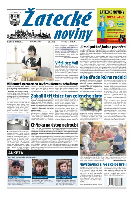 E-magazín Žatecké noviny 12/2016 - Ohře Media