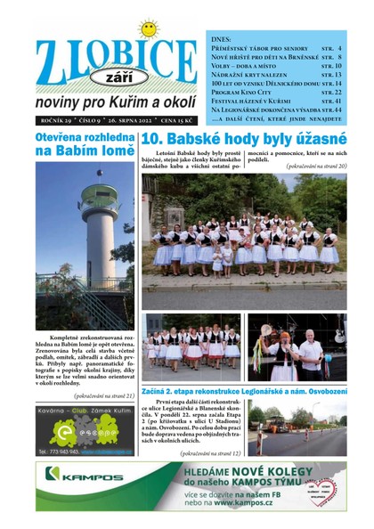 E-magazín Zlobice – noviny pro Kuřim a okolí  9/2022 - Noviny Zlobice