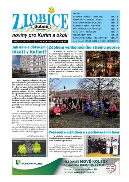 E-magazín Zlobice – noviny pro Kuřim a okolí  4/2022 - Noviny Zlobice