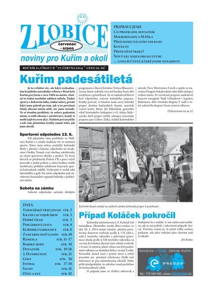 E-magazín Zlobice – noviny pro Kuřim a okolí  Zlobice - noviny pro Kuřim a okolí  7-8/2014 - Noviny Zlobice