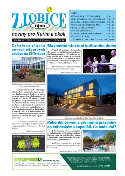 E-magazín Zlobice – noviny pro Kuřim a okolí  10/2019 - Noviny Zlobice