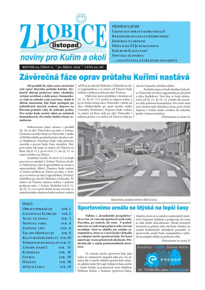 E-magazín Zlobice – noviny pro Kuřim a okolí  11/2015 - Noviny Zlobice