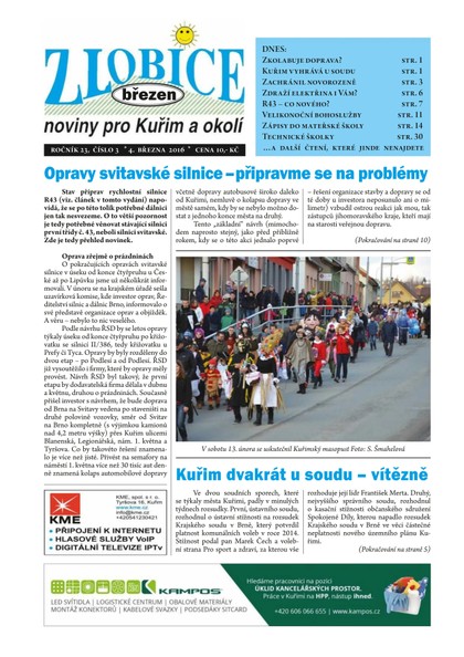 E-magazín Zlobice – noviny pro Kuřim a okolí  3/2016 - Noviny Zlobice