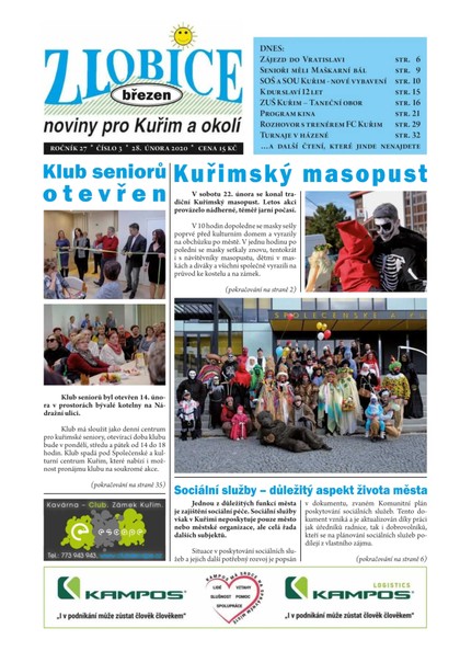 E-magazín Zlobice – noviny pro Kuřim a okolí  3/2020 - Noviny Zlobice