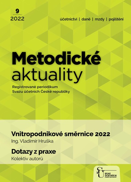 E-magazín Metodické aktuality Svazu účetních 9/2022 - Svaz účetních České republiky, z. s.