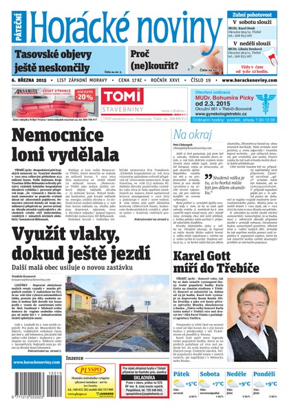 E-magazín Horácké Noviny pátek 6.3.2015 č. 19 - Horácké noviny