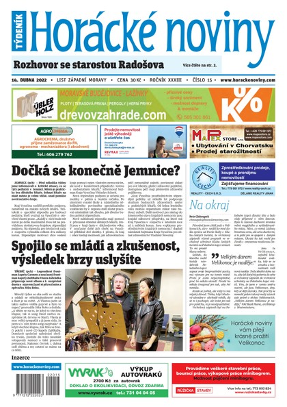 E-magazín Horácké Noviny Čtvrtek 14.4.2022 č. 015 - Horácké noviny