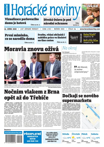 E-magazín Horácké Noviny Středa 15.1.2020 č. 004 - Horácké noviny