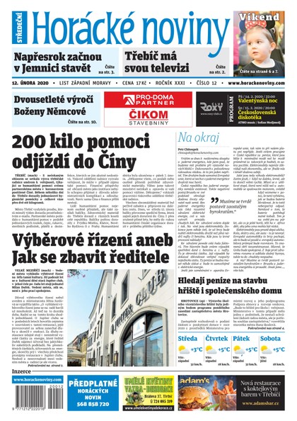 E-magazín Horácké Noviny Středa 12.2.2020 č. 012 - Horácké noviny